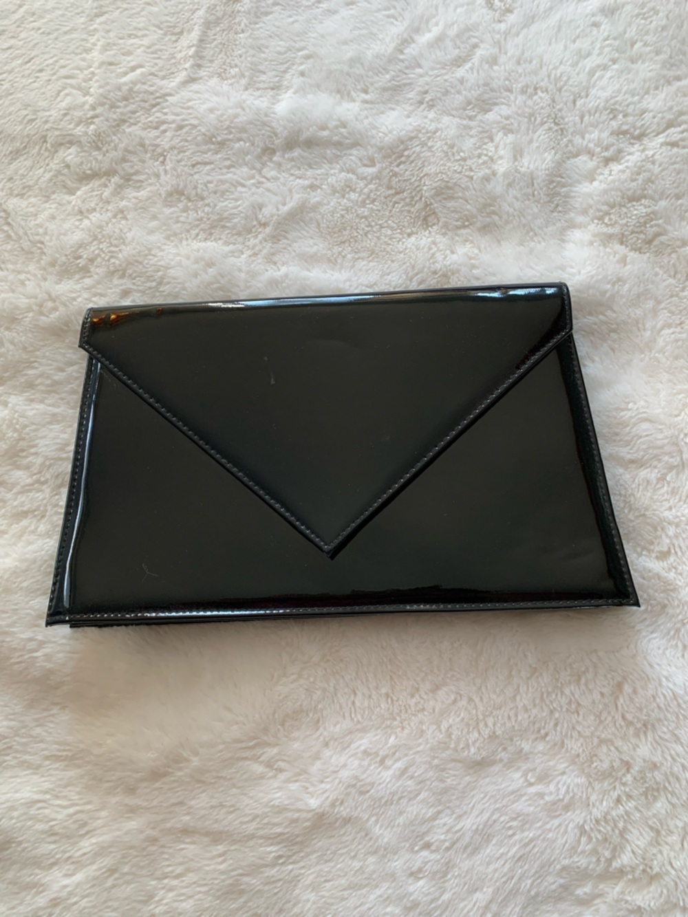 Black Patent Envelope Clutch